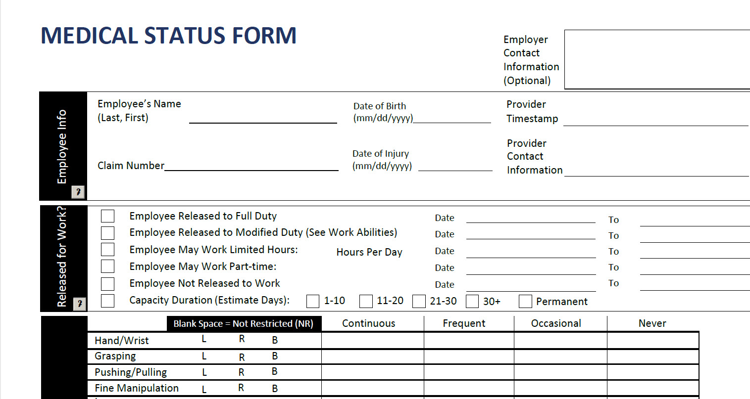 The Purpose of the Medical Status Form